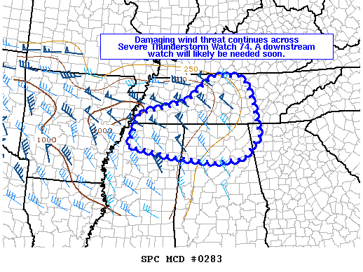 Mesoscale Discussion 283