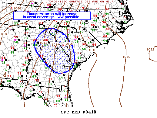 Mesoscale Discussion 418