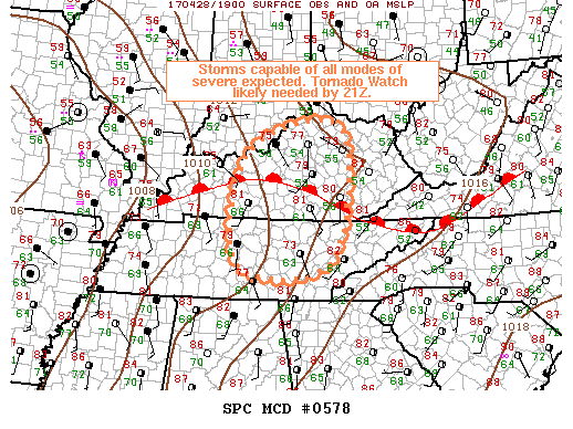 Mesoscale Discussion 578