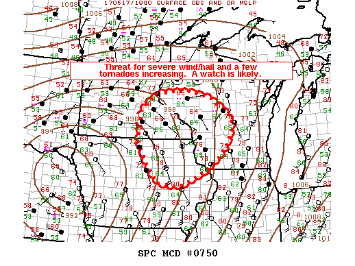 Mesoscale Discussion 750