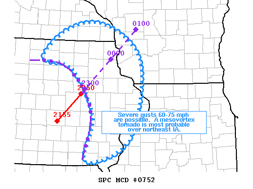 Mesoscale Discussion 752