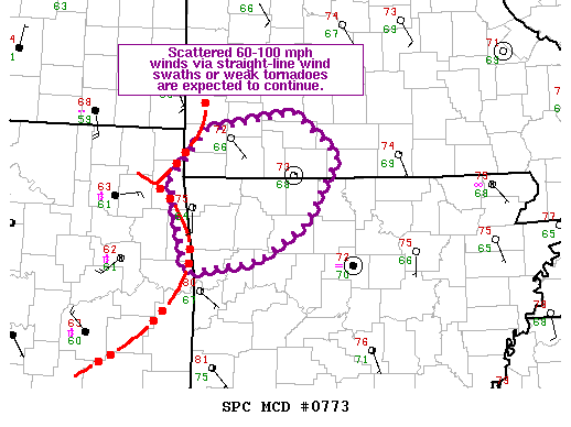 Mesoscale Discussion 773