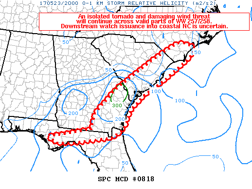 Mesoscale Discussion 818