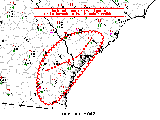 Mesoscale Discussion 821