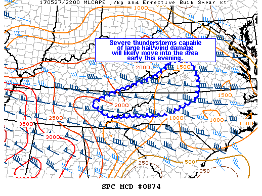 Mesoscale Discussion 874