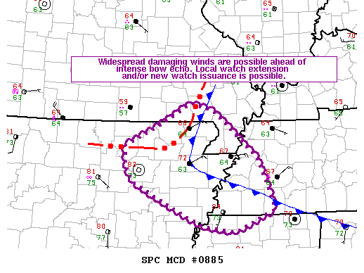 Mesoscale Discussion 885
