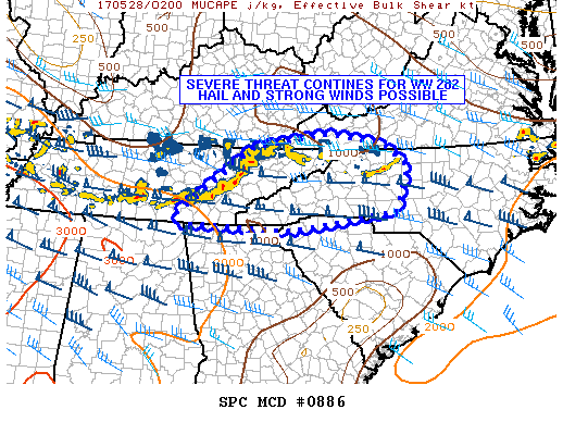 Mesoscale Discussion 886
