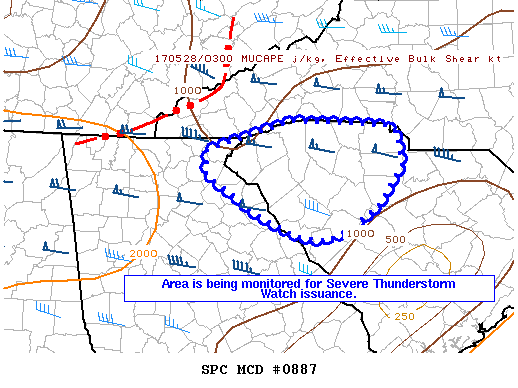 Mesoscale Discussion 887