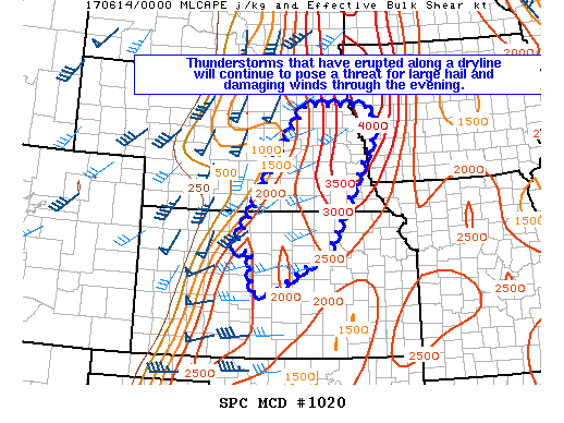 Mesoscale Discussion 1020