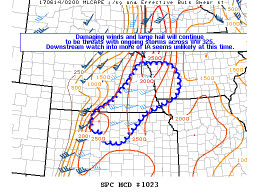 Mesoscale Discussion 1023