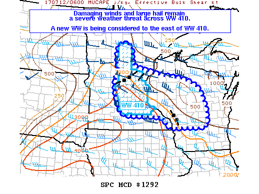 Mesoscale Discussion 1292