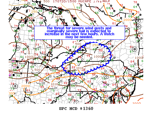 Mesoscale Discussion 1360