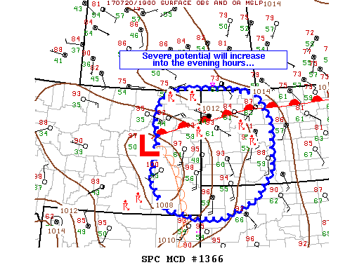 Mesoscale Discussion 1366