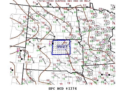 Mesoscale Discussion 1374
