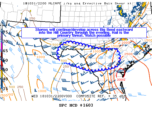 Mesoscale Discussion 1603