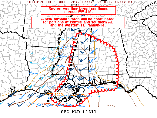 Mesoscale Discussion 1611