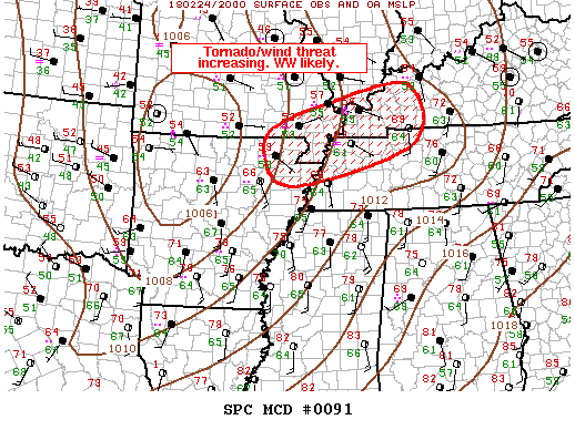Mesoscale Discussion 91