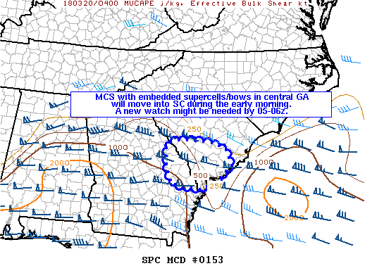 Mesoscale Discussion 153