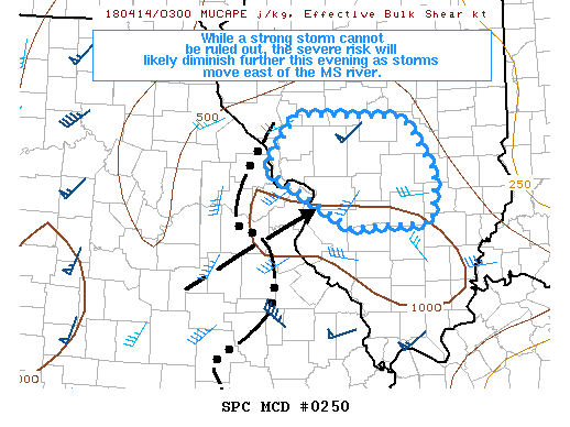 Mesoscale Discussion 250