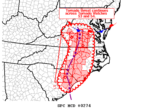 Mesoscale Discussion 274