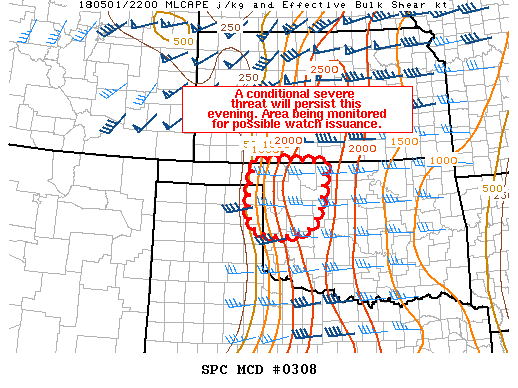 Mesoscale Discussion 308