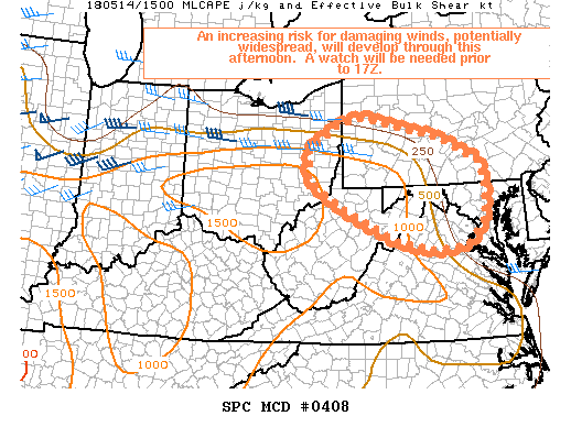 Mesoscale Discussion 408