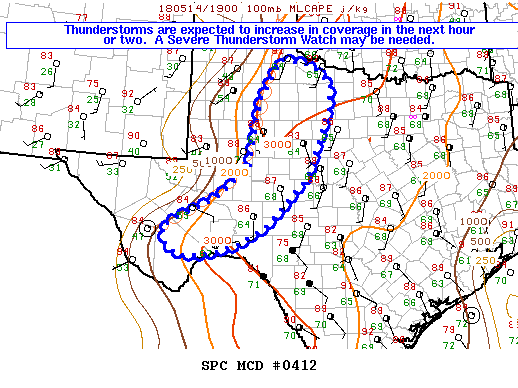 Mesoscale Discussion 412