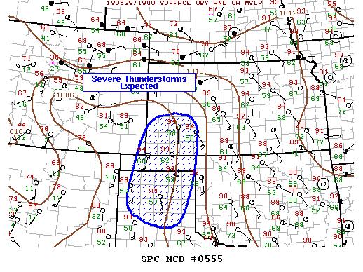 Mesoscale Discussion 555