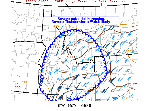 Mesoscale Discussion 588