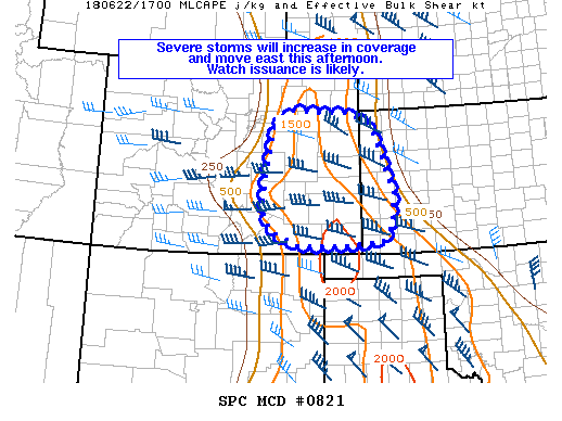 Mesoscale Discussion 821