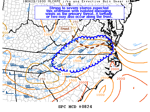 Mesoscale Discussion 824