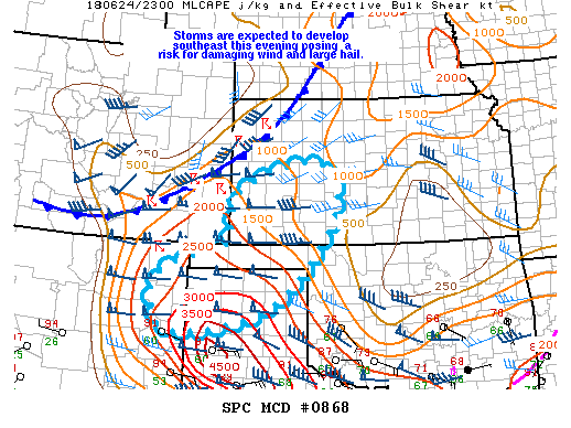 Mesoscale Discussion 868