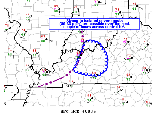 Mesoscale Discussion 886