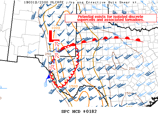 Mesoscale Discussion 182