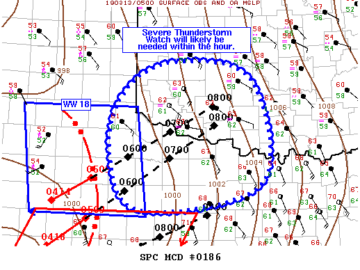 Mesoscale Discussion 186
