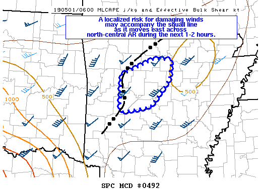 Mesoscale Discussion 492