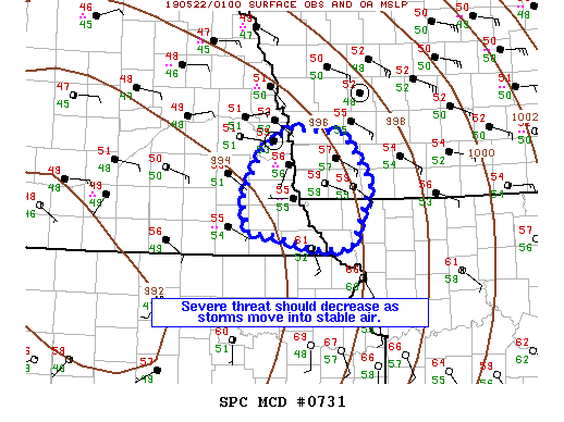 Mesoscale Discussion 731