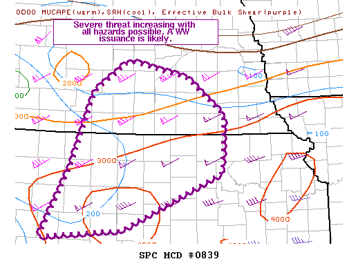 Mesoscale Discussion 839