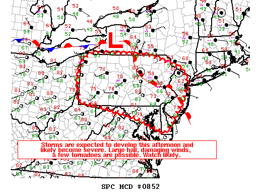 Mesoscale Discussion 852
