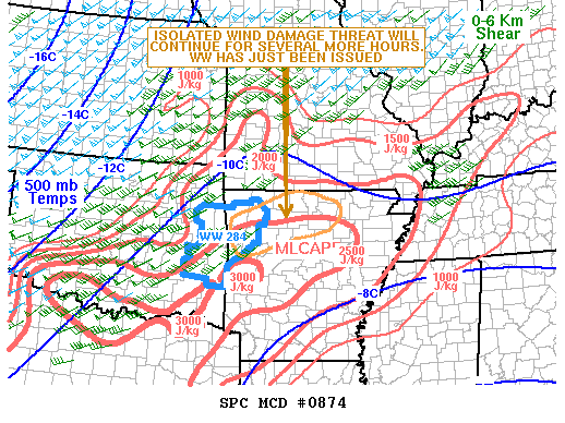 Mesoscale Discussion 874