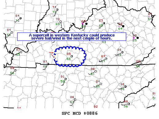 Mesoscale Discussion 886