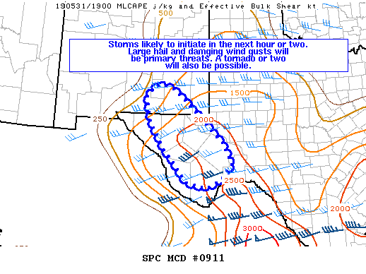 Mesoscale Discussion 911