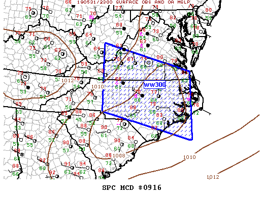 Mesoscale Discussion 916