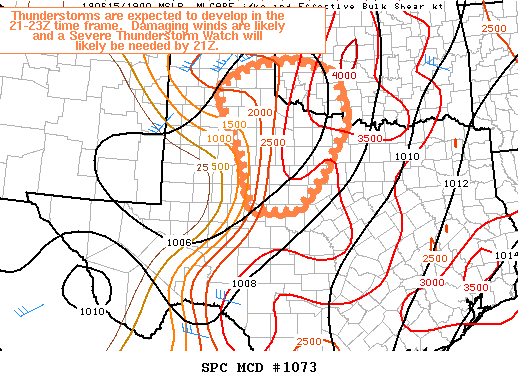 Mesoscale Discussion 1073
