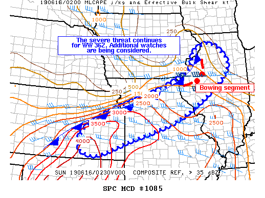 Mesoscale Discussion 1085