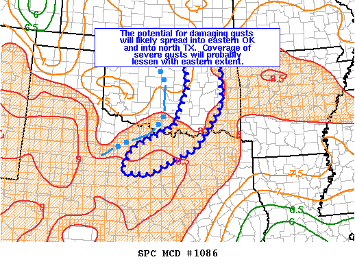 Mesoscale Discussion 1086