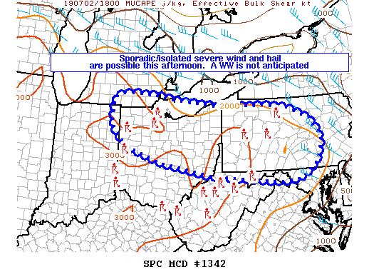 Mesoscale Discussion 1342