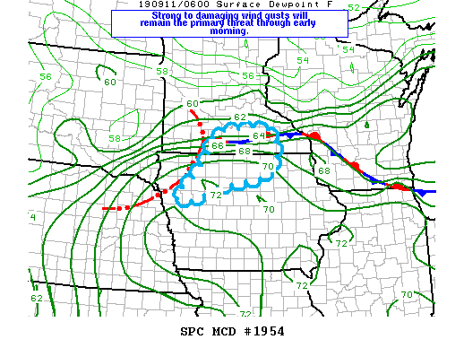 Mesoscale Discussion 1954