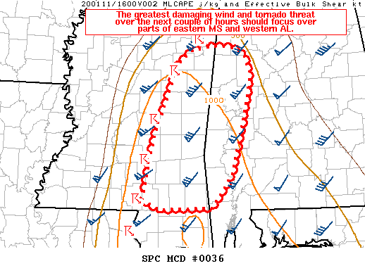 Mesoscale Discussion 36