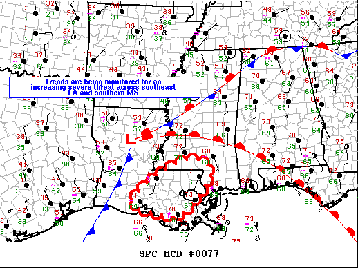 Mesoscale Discussion 77
